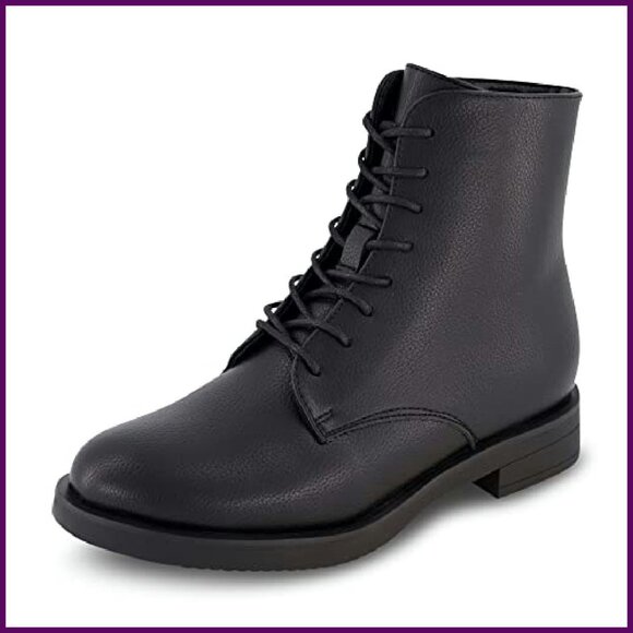 Women's Lace Up Ankle Boots with Memory Foam, Wide Width Available - Picture 2 of 6